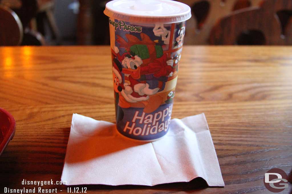 The Holiday cups are out (the napkins are still plain, wonder if that is a sign they will not be adding a design anytime soon, it has been a while now).