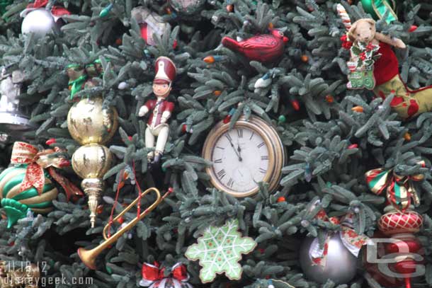 A closer look at some of the ornaments on the Main Street tree.