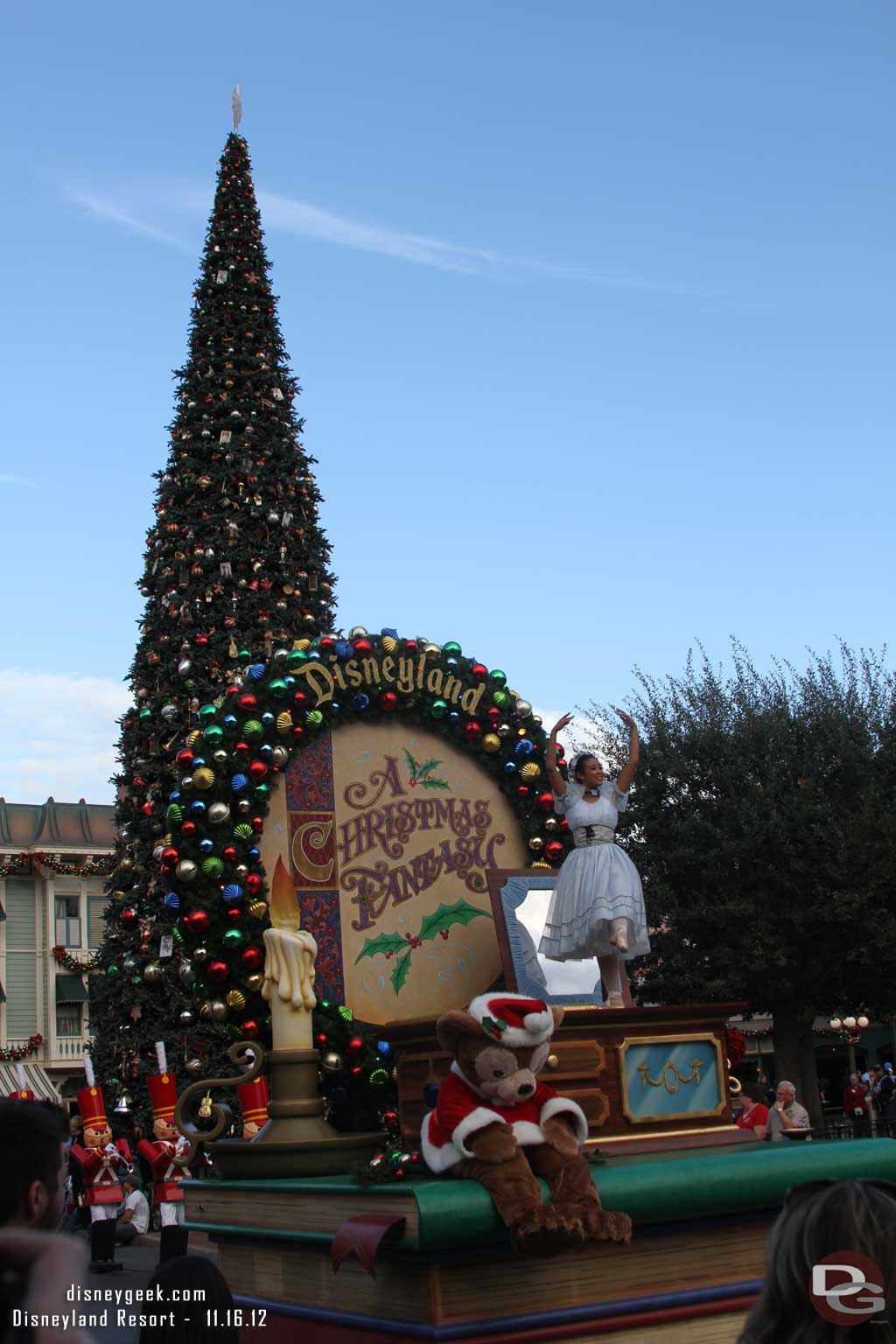 A Christmas Fantasy Parade making its way through Town Square.