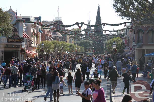 A look back down a busy Main Street USA for early afternoon.