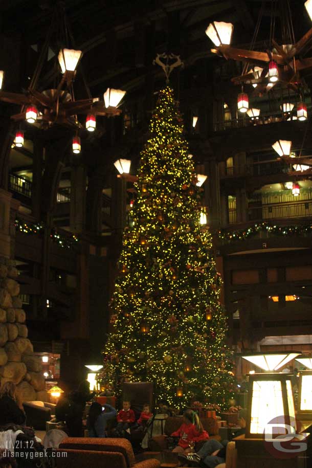 Next stop the Grand Californian which is now decorated.  Here is the lobby tree.