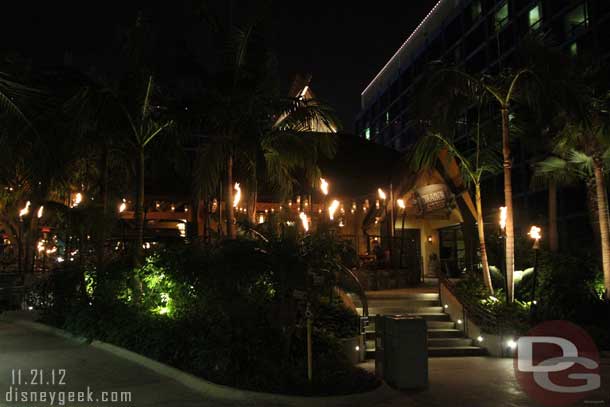 The area around Trader Sams was very quiet this evening.