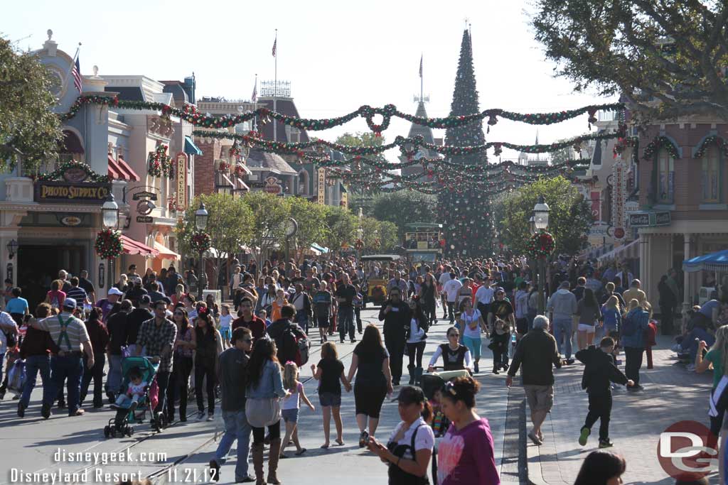 A look back down a busy Main Street USA for early afternoon.