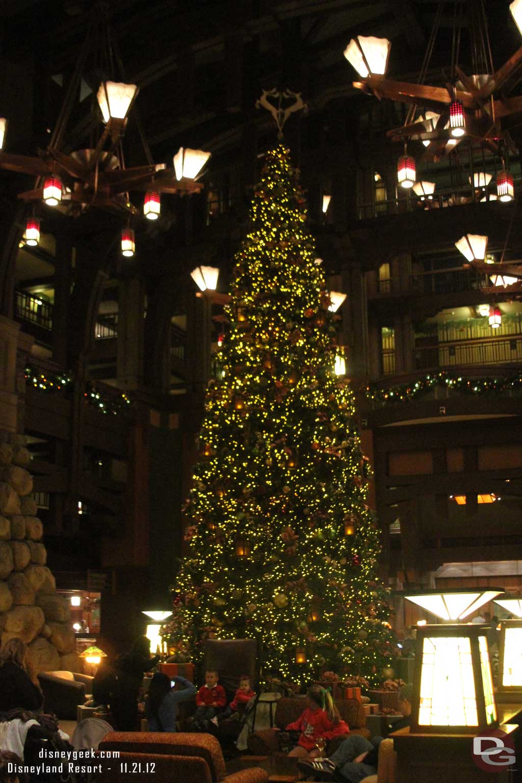 Next stop the Grand Californian which is now decorated.  Here is the lobby tree.