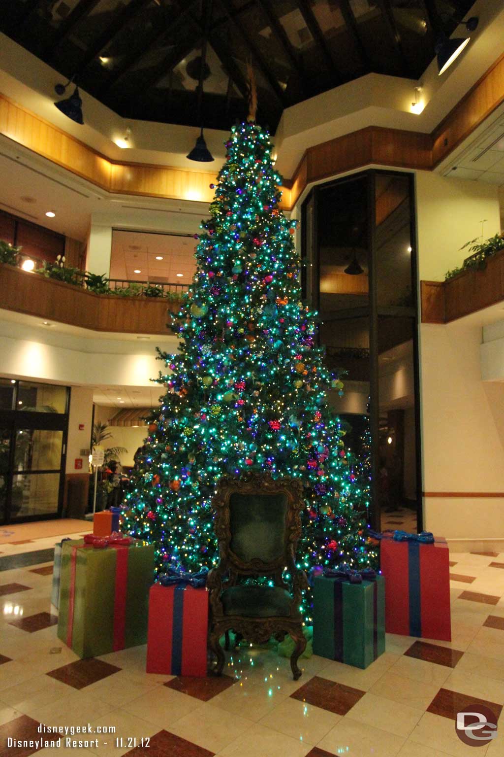 The Paradise Pier Hotel Lobby tree.