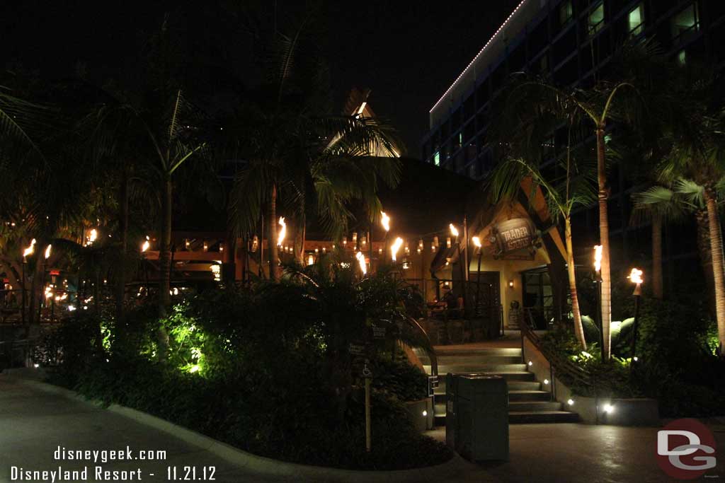 The area around Trader Sams was very quiet this evening.