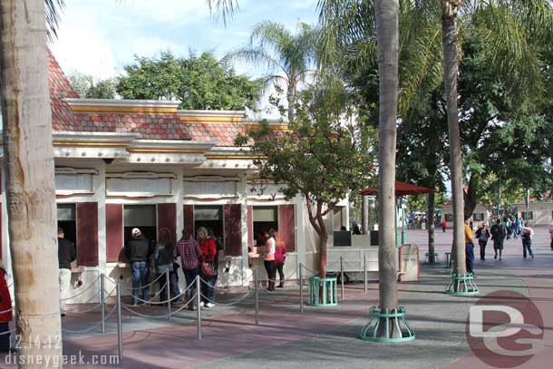 They had temporary carts out by the ticket booths to help with the anticipated crowds.  There were no lines when I walked by.