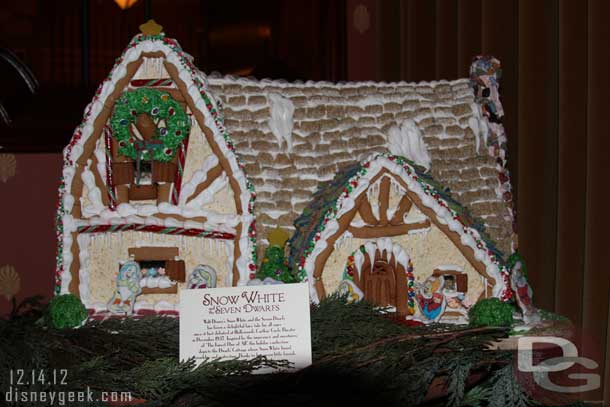 Stopped by the Carthay, the gingerbread cottage in the lounge.