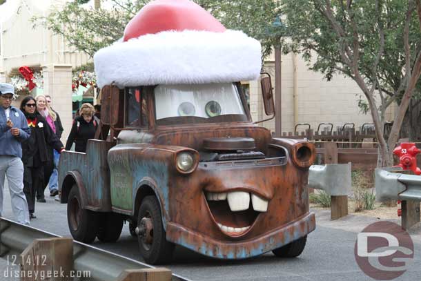 Santa Mater cruising through Cars Land