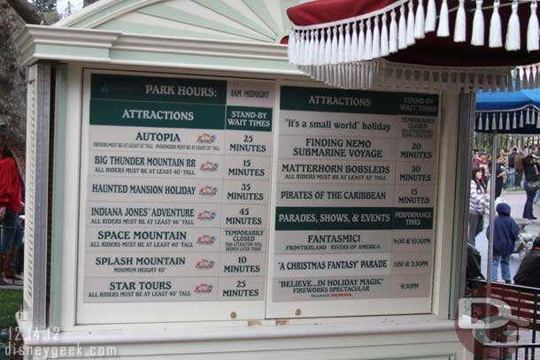 The wait times around 3:40pm