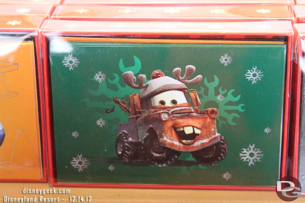 Stopped by Radiator Springs Currios and it looks like more Christmas merchandise.  Here are some greeting cards.