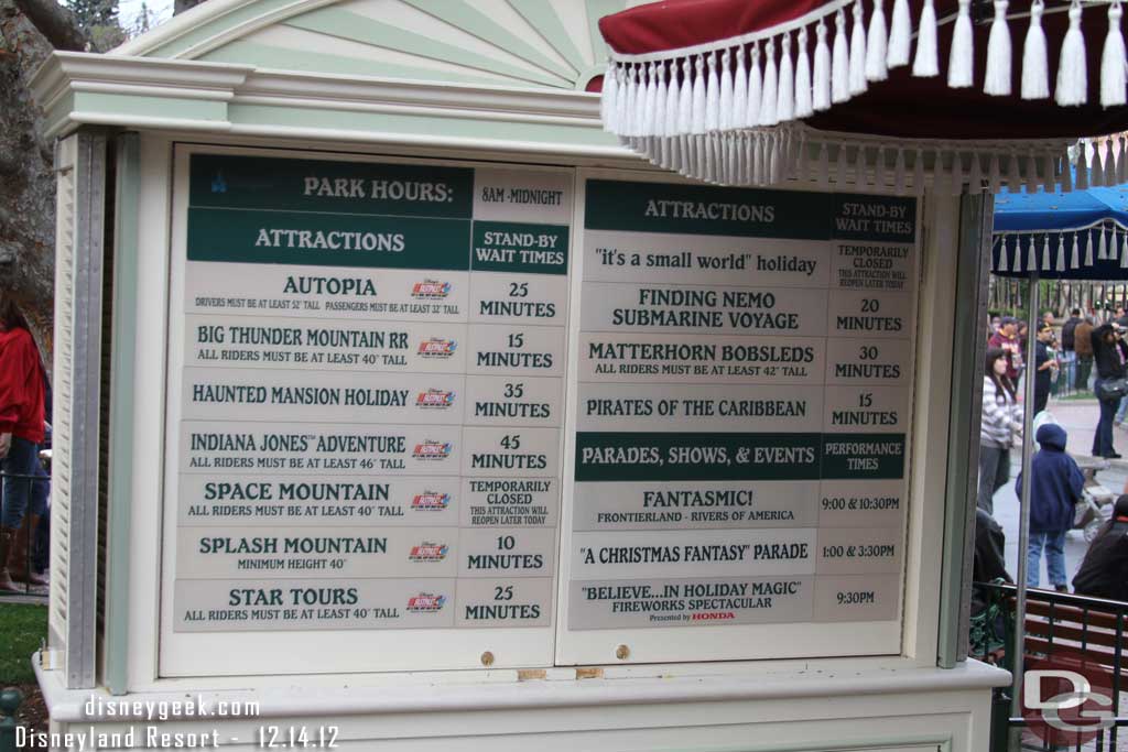 The wait times around 3:40pm