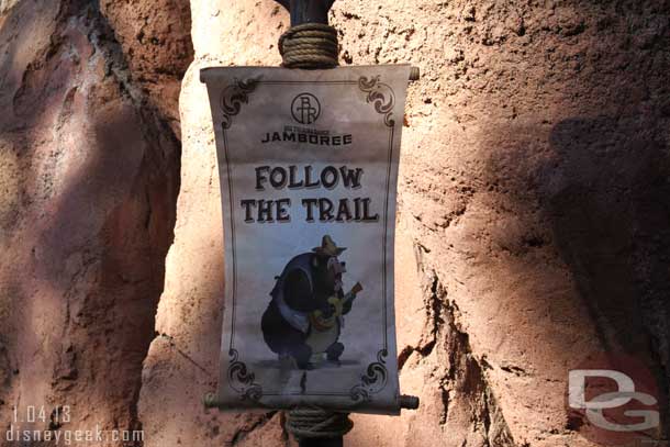 Along the Big Thunder Trail the previous signage is back, including the Country Bears.