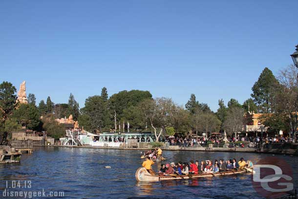 Guests out enjoying the canoes on this perfect January day.