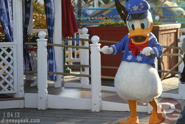 Donald heading in for a break.