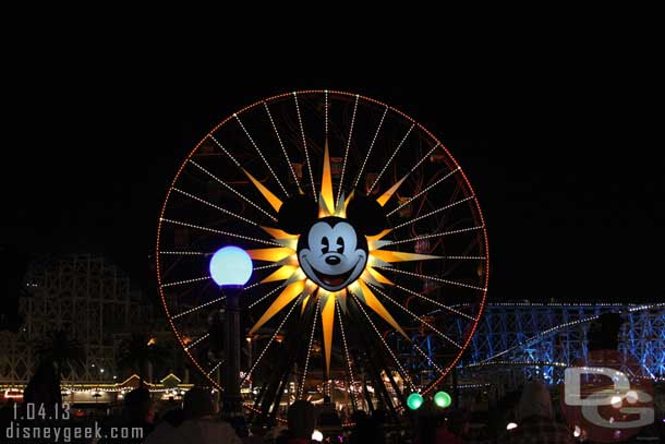 Waiting for World of Color.  I stood in a stand by spot that was new to me.  Right behind Blue near the walkway.