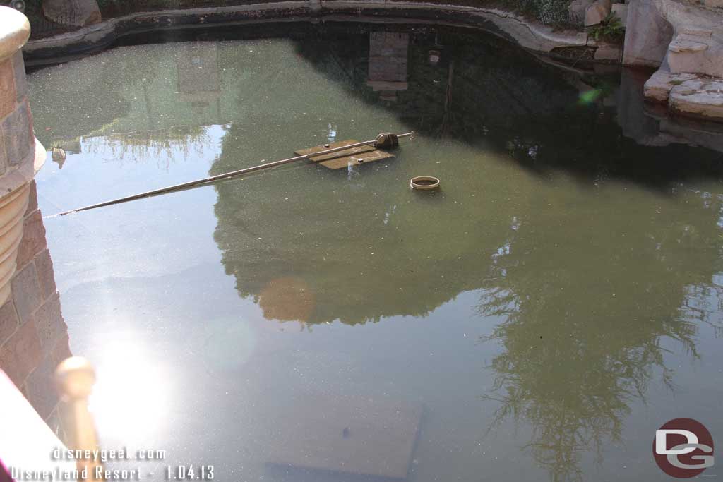 The castle moat water level was low, guessing it has to do with the work going on for the faire