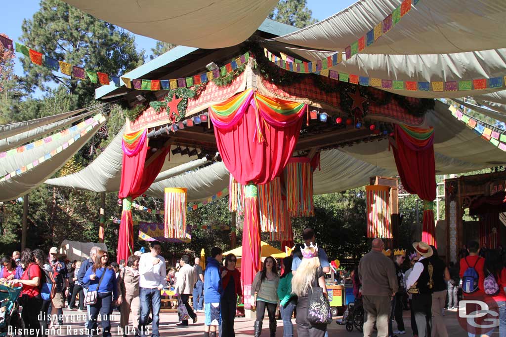 The Christmas banners and signage are gone.  But some elements like the rope snowflakes remain.