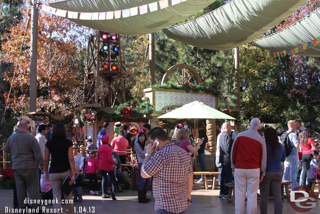 Where Santa used to be was a meet and greet.  The Three Caballeros were rotating with Mickey and Minnie.