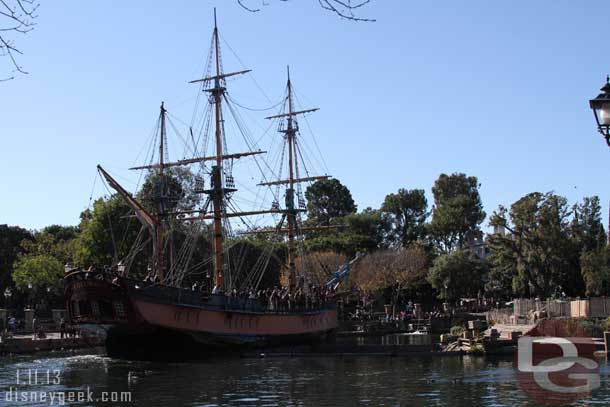 The Columbia was making the rounds on the Rivers of America today because the Mark Twain is in dry dock for some work.