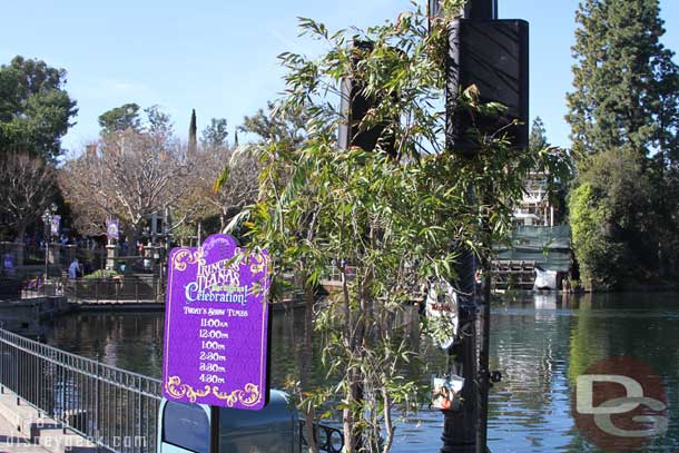 The speakers are for the shows.. but found it a little amusing it is covering the photo spot sign.  Wonder when they will be removed, guessing soon.