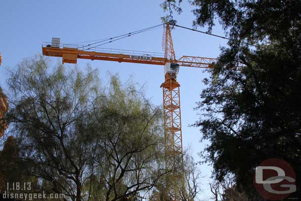 The crane looming overhead.