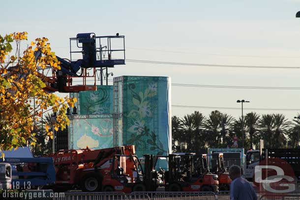 More race preparations going on in the parking lots.