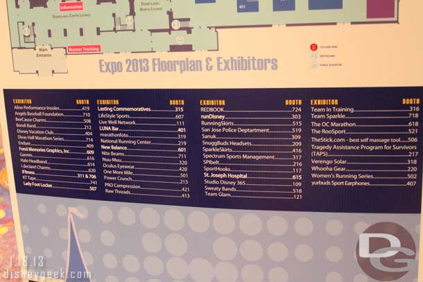 A listing of all the booths.