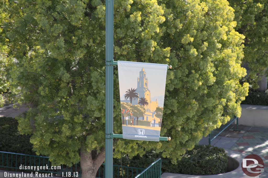 Some banner for the Honda promotion around the tram stop.