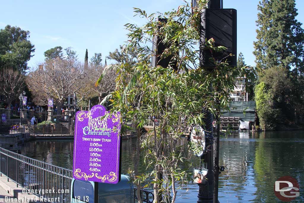 The speakers are for the shows.. but found it a little amusing it is covering the photo spot sign.  Wonder when they will be removed, guessing soon.