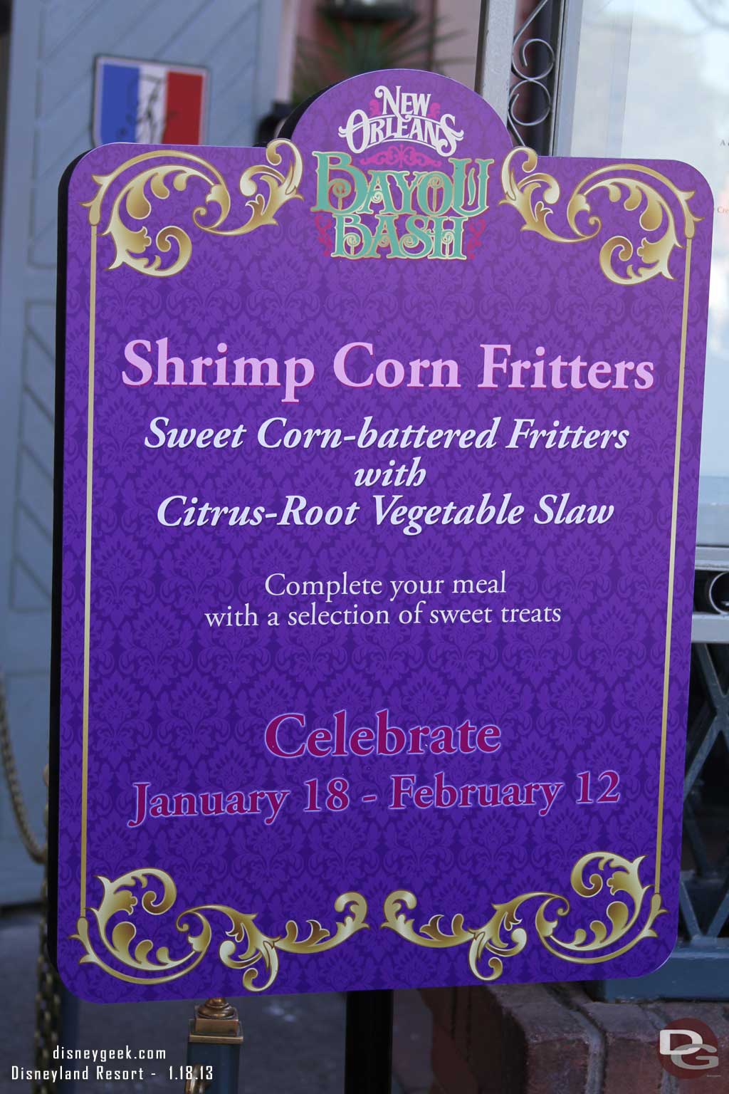 For the celebration special menu offerings around New Orleans Square.