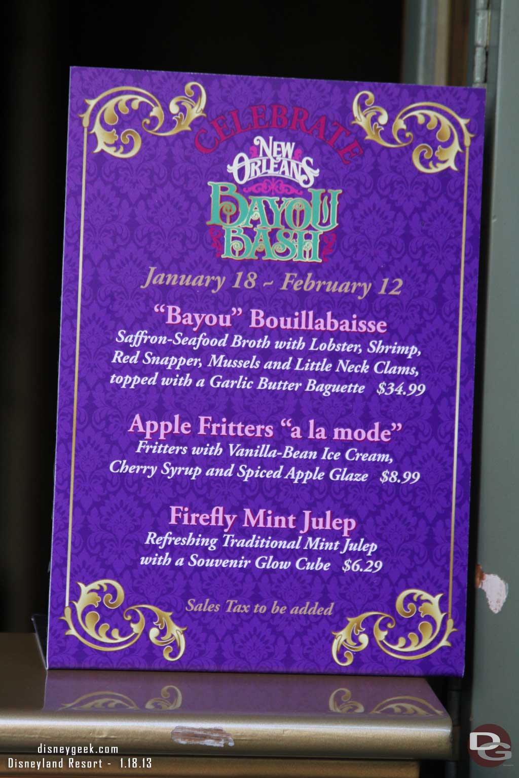 The Blue Bayou offerings.