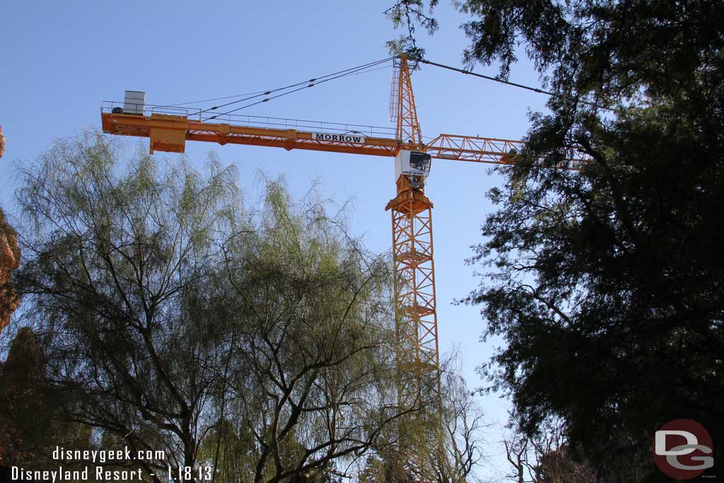 The crane looming overhead.