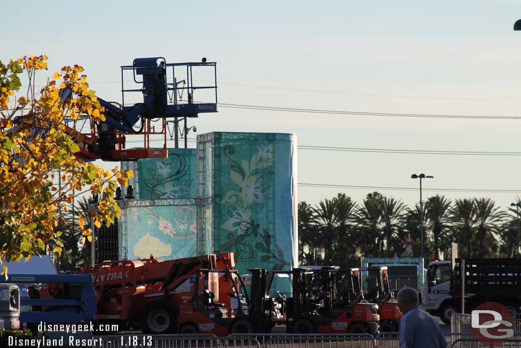 More race preparations going on in the parking lots.