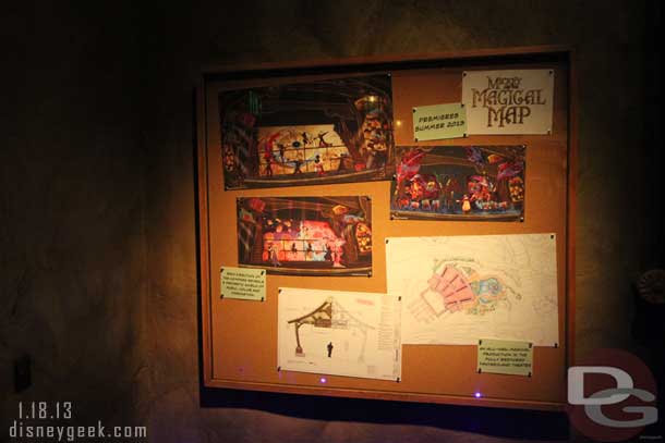 The last board before leaving features the Mickey and the Magical Map stage show that will be opening in the Fantasyland Theater this summer.