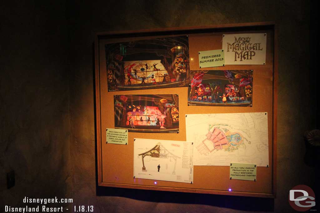 The last board before leaving features the Mickey and the Magical Map stage show that will be opening in the Fantasyland Theater this summer.