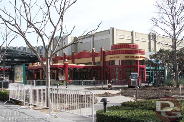 They are still working on the park area where the ice rink was.