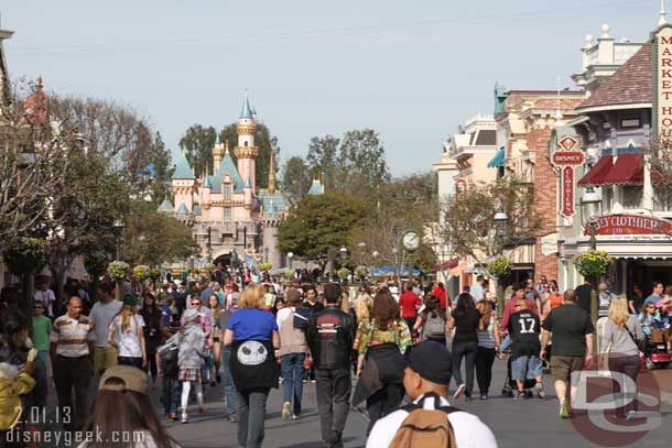 A healthy crowd on Main Street.