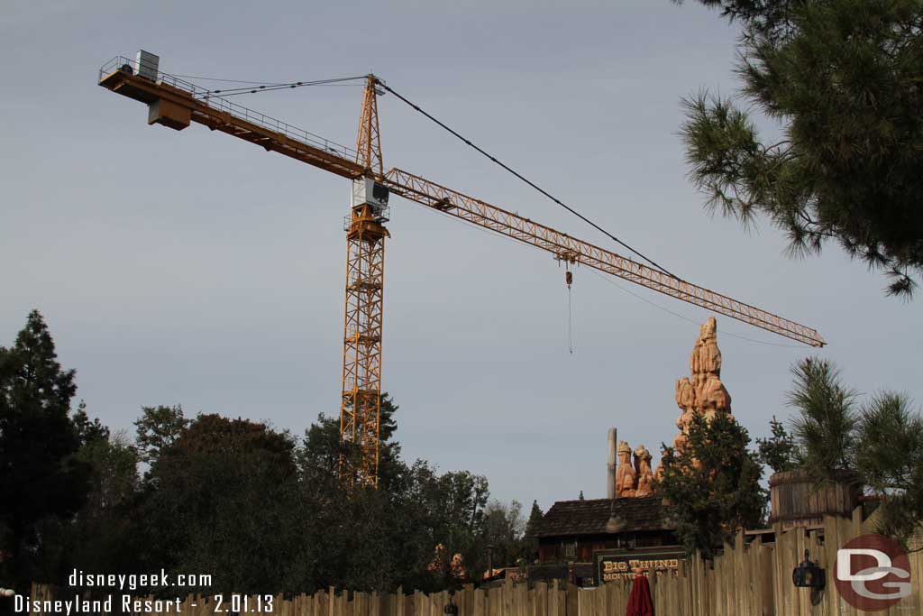 Not much visible progress from this angle at Big Thunder.