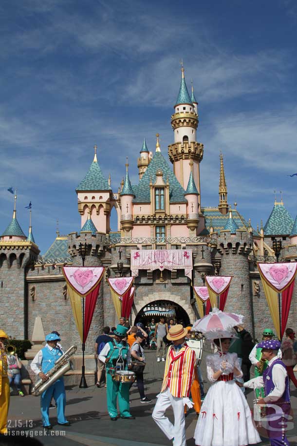 Mary Poppins, Bert, and the Pearly Band were performing as I was trying to photograph the castle.