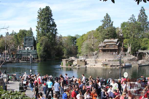 The Rivers of America have returned to normal and Fantasmic returns this evening (minus the Mark Twain which you can see on the left is still being worked on).