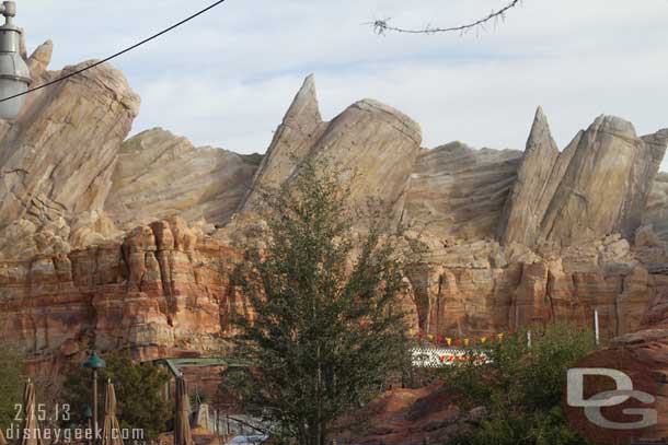 I walked back to Cars Land to eat..  here was the view from my table.. a great vista to relax and eat.