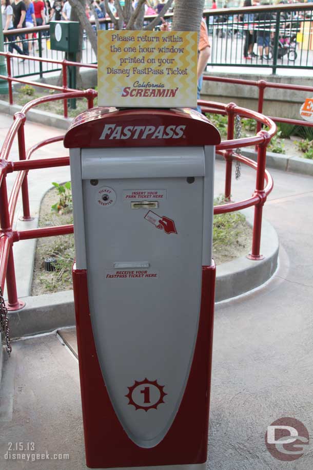 Continuing our Fastpass machine tour. 