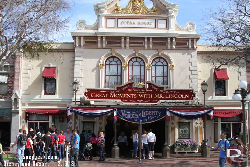 Next week they celebrate Presidents with special Voices of Liberty performances.  I thought they should have been today since this is presidents weekend.