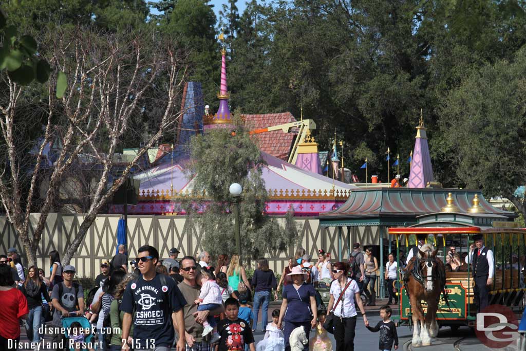 Fantasy Faire is racing toward completion.  Looked like they were putting the finishing touches on many of the facades.  The announced opening date is March 12th.