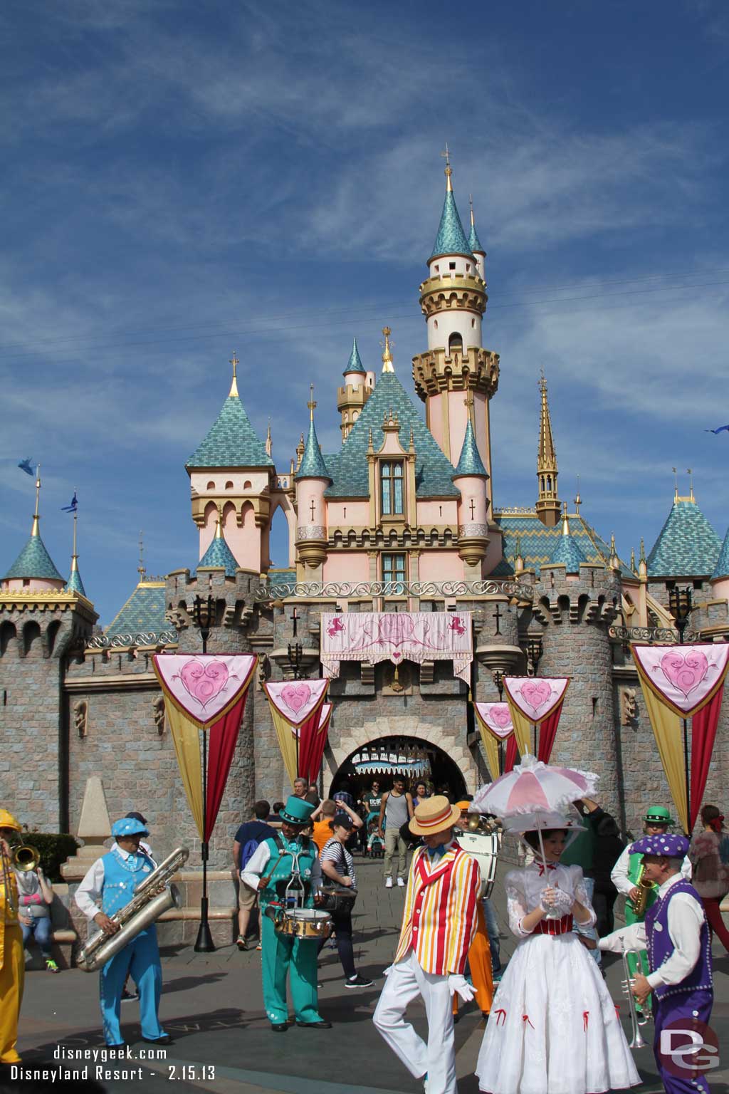 Mary Poppins, Bert, and the Pearly Band were performing as I was trying to photograph the castle.