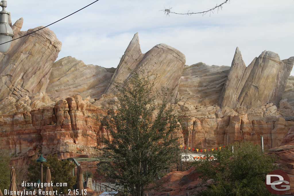 I walked back to Cars Land to eat..  here was the view from my table.. a great vista to relax and eat.