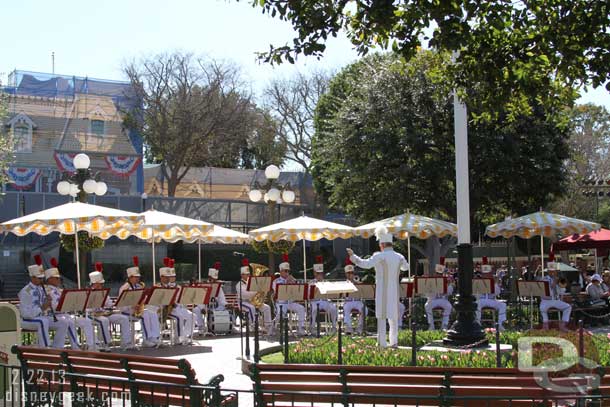 The Disneyland Band was performing in Town Square.