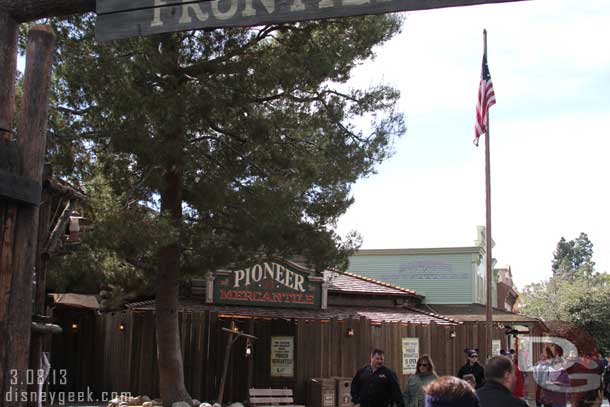 Walls are still up around the Mercantile shop.