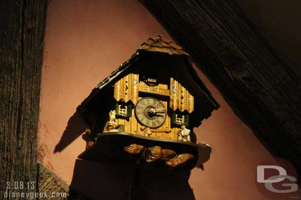 The clock from Pinocchio, catch the time?  3:12  (the opening date for the Fantasy Faire).